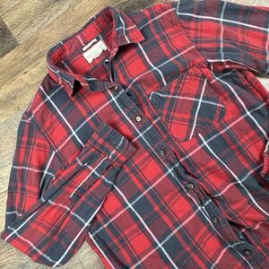 Ralph Lauren Denim & Supply Women's‎ Red Plaid Boyfriend Flannel Shirt Size S